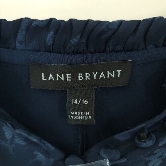 Lane Bryant Navy Floral Lightweight Blouse 14/16 - Picture 9 of 13